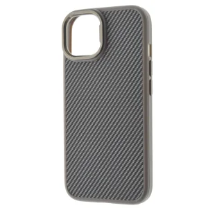 Удароустойчив калъф Premium Carbon за iPhone 15, Titanium сив 3