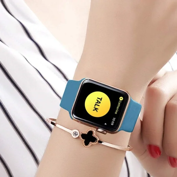 Силиконова каишка за Apple Watch Series 1/2/3 42mm / Series 4/5/6/SE 44mm, Син 3