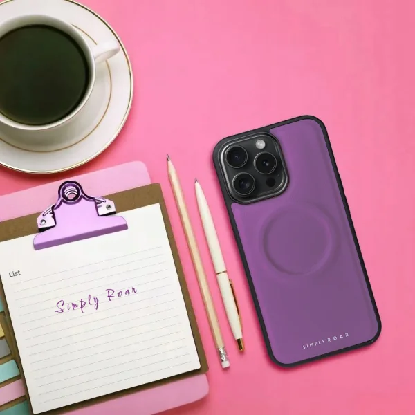 Удароустойчив калъф Roar Morning за iPhone 15 Pro Max, Лилав 2