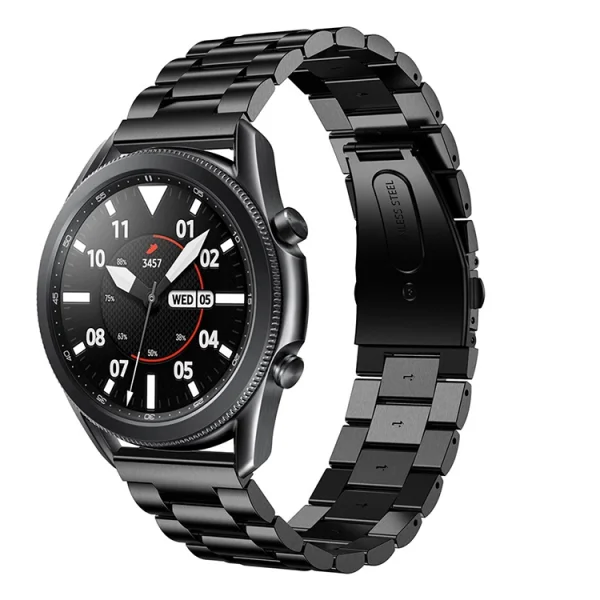 Каишка от неръждаема стомана Stainless за Samsung Galaxy Watch3 45mm, Черен 3