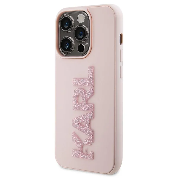 Калъф Karl Lagerfeld, 3D Rubber Glitter Logo Karl за IPhone 15 Pro Max, KLHCP15X3DMBKCP 3