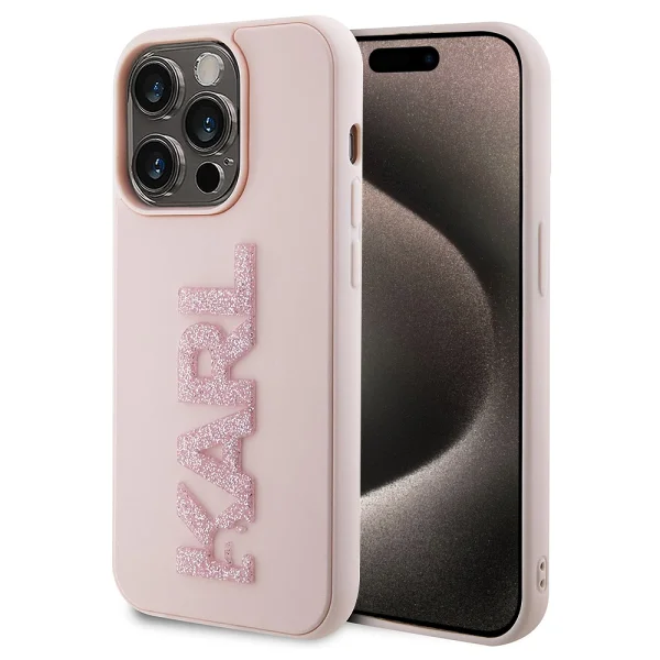 Калъф Karl Lagerfeld, 3D Rubber Glitter Logo Karl за IPhone 15 Pro Max, KLHCP15X3DMBKCP 1