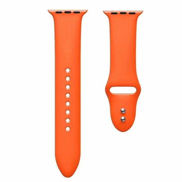 Silicone strap Dual Pin Buckle for Apple Watch Series 5 4 44mm, Series 3/2/1 42mm, Orange 1