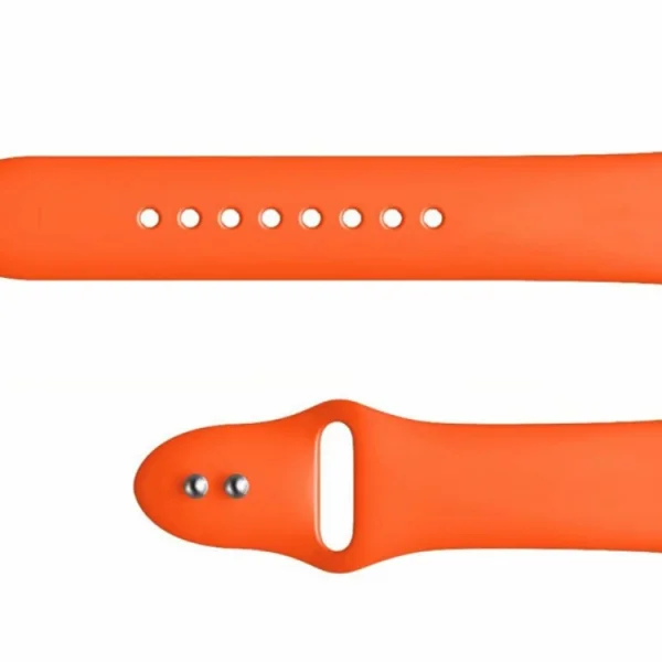 Silicone strap Dual Pin Buckle for Apple Watch Series 5 4 44mm, Series 3/2/1 42mm, Orange 2