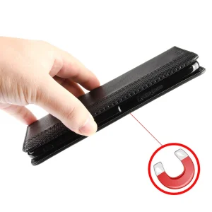 Leather Retro Book Case for TCL 50 5G, Black 4
