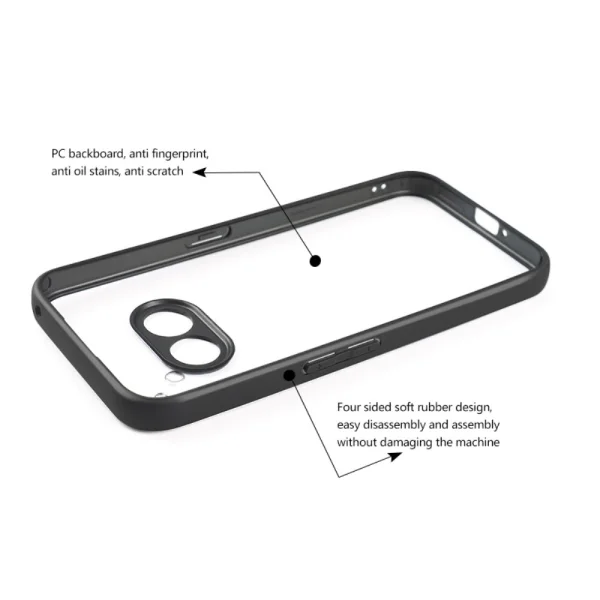 Shockproof Acrylic Case for Nothing Phone ( 2a ), Black 2