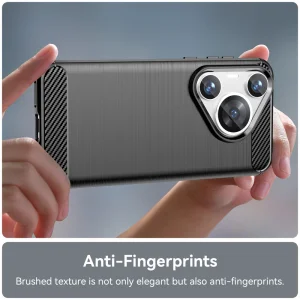 Силиконов Калъф Carbon Fibre Brushed за Huawei Pura 70 Pro / 70 Pro plus, Черен 4