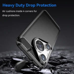 Силиконов Калъф Carbon Fibre Brushed за Huawei Pura 70 Pro / 70 Pro plus, Черен 3