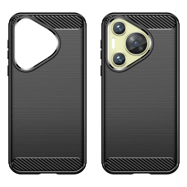 Силиконов Калъф Carbon Fibre Brushed за Huawei Huawei Pura 70, Черен 2