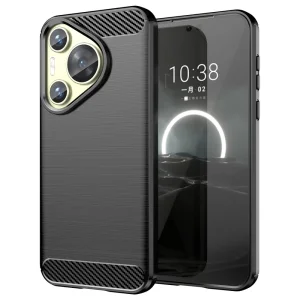 Силиконов Калъф Carbon Fibre Brushed за Huawei Huawei Pura 70, Черен