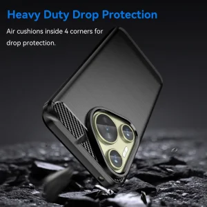Силиконов Калъф Carbon Fibre Brushed за Huawei Huawei Pura 70, Черен 3