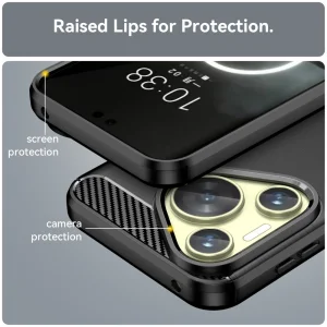 Силиконов Калъф Carbon Fibre Brushed за Huawei Huawei Pura 70, Черен 5