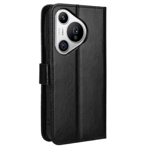 Leather Wallet Flip Case for Huawei Pura 70, Black 5