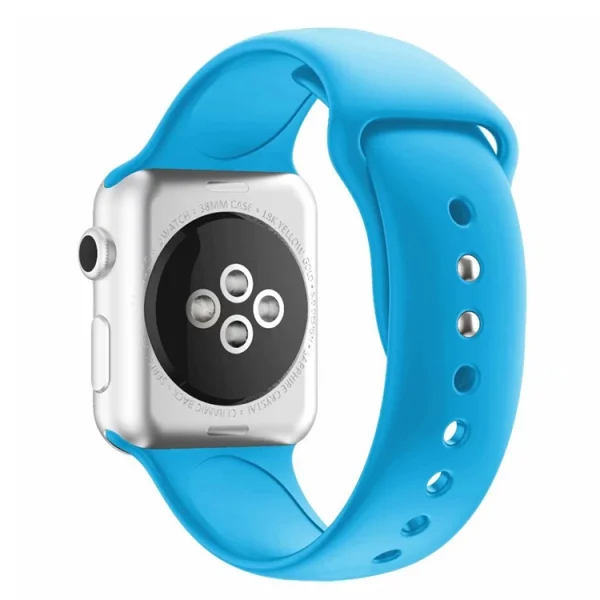 Silicone strap Dual Pin Buckle for Apple Watch Series 5 4 44mm, Series 3/2/1 42mm, Light blue 2