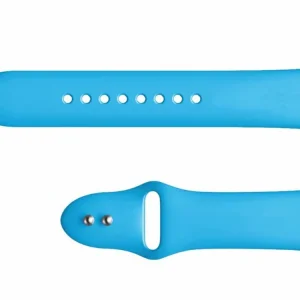 Silicone strap Dual Pin Buckle for Apple Watch Series 5 4 44mm, Series 3/2/1 42mm, Light blue 3