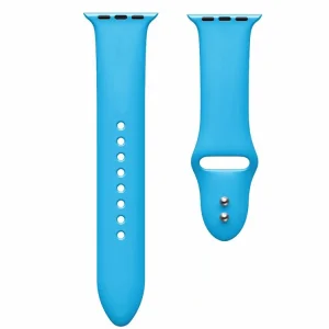 Силиконова каишка Dual Pin Buckle за Apple Watch Series 5 4 44mm, Series 3/2/1 42mm, Светло син
