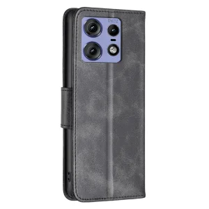 Калъф тефтер Leather Wallet за Motorola Edge 50 Pro 5G, Черен 5