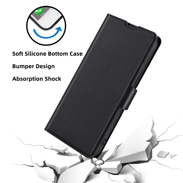 Калъф тефтер PU Leather за Huawei Nova 12i, Черен 4