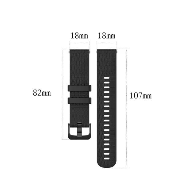 Silicone Strap 18mm for Garmin vivomove 3S/vivoactive 4S/Forerunner 255S, Black 4