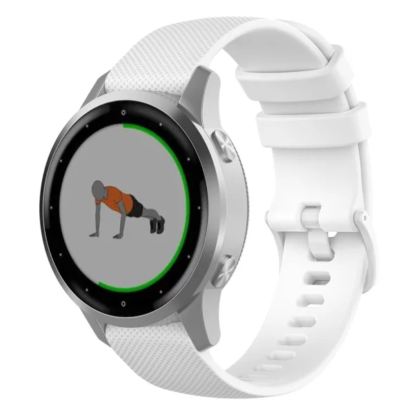 Силиконова каишка 18mm за Garmin vivomove 3S/vivoactive 4S/Forerunner 255S, Бял 2