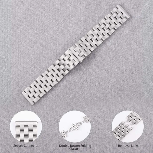 Metal strap 18mm for Garmin vivomove 3S/vivoactive 4S/Forerunner 255S, Silver 2