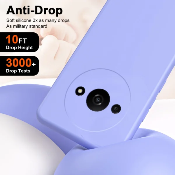 Fiber Lining Silicone Case for Xiaomi Redmi A3, 2.2 mm, Purple 2