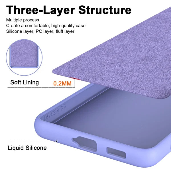 Fiber Lining Silicone Case for Xiaomi Redmi A3, 2.2 mm, Purple 4