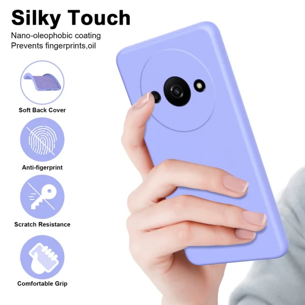 Fiber Lining Silicone Case for Xiaomi Redmi A3, 2.2 mm, Purple 3