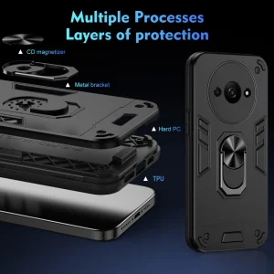 Shockproof Case Hybrid Cover for Xiaomi Redmi A3, Black 5