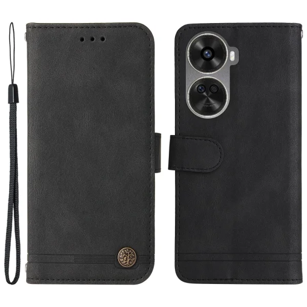 Калъф тефтер Leather Wallet за Huawei nova 11 SE и nova 12 SE, Черен 1