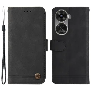 Калъф тефтер Leather Wallet за Huawei nova 11 SE и nova 12 SE, Черен