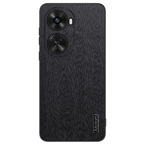 Удароустойчив калъф Wood Leather за Huawei nova 11 SE и nova 12 SE 4G, Черен 1