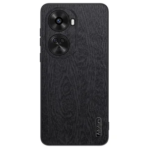 Удароустойчив калъф Wood Leather за Huawei nova 11 SE и nova 12 SE 4G, Черен