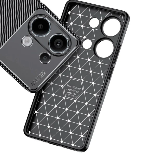 Silicone Case Carbon Fibre Texture for Xiaomi Redmi Note 13 4G, Black 3