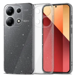 Силиконов калъф Techsuit SparkleSkin за Xiaomi Redmi Note 13 4G, Прозрачен