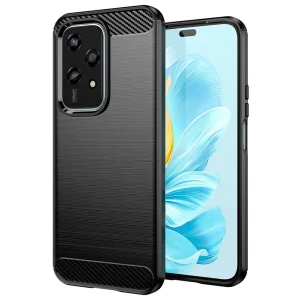 Силиконов Калъф Techsuit Carbon Fibre Brushed за Huawei Honor 200 Lite, Черен