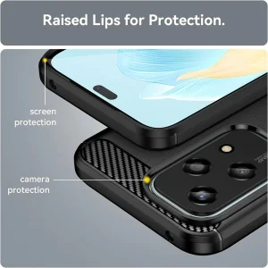 Силиконов Калъф Techsuit Carbon Fibre Brushed за Huawei Honor 200 Lite, Черен 4