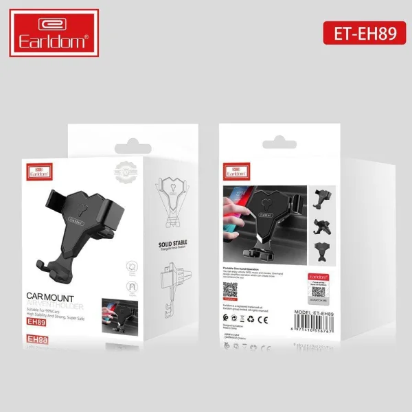 EARLDOM EH89 Carbon Air Vent Car Mount, Black 2