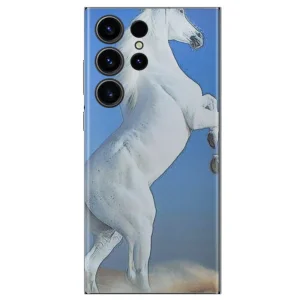 Фолио Протектор за гърба на Samsung Galaxy S23 Ultra, White Horse 3D