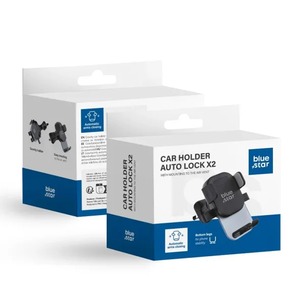 Car Mount Blue Star Auto Lock X2 air vent, Black 5
