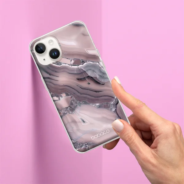 Abstract case for Iphone 14, Pink marble 3