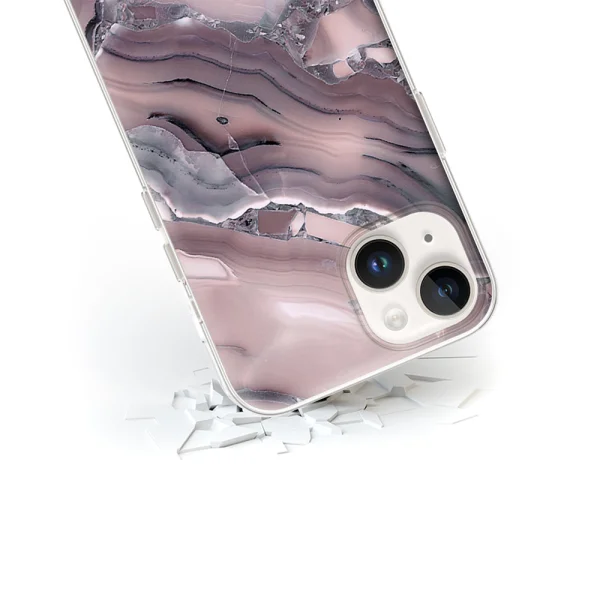 Abstract case for Iphone 14, Pink marble 2