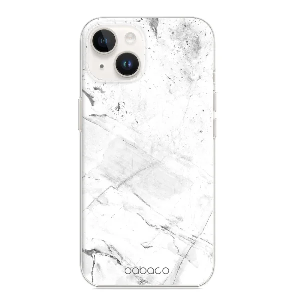 Abstract case for Iphone 14, White Marble 1