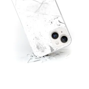 Abstract case for Iphone 14, White Marble 3