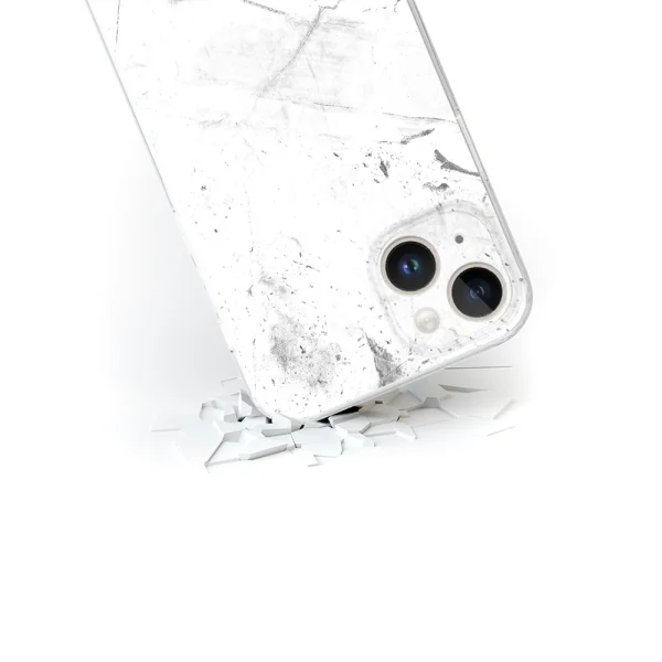 Abstract case for Iphone 15, White Marble 3