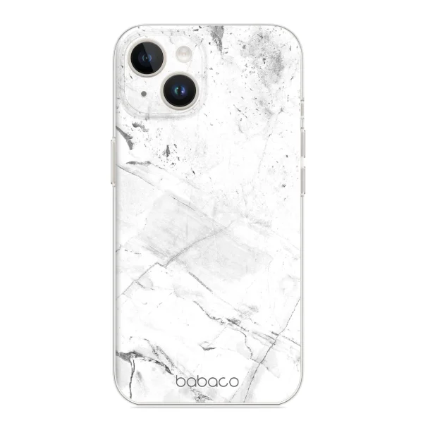 Abstract case for Iphone 15, White Marble 1