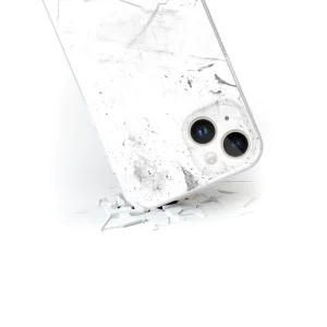 Abstract case for Iphone 15, White Marble 3