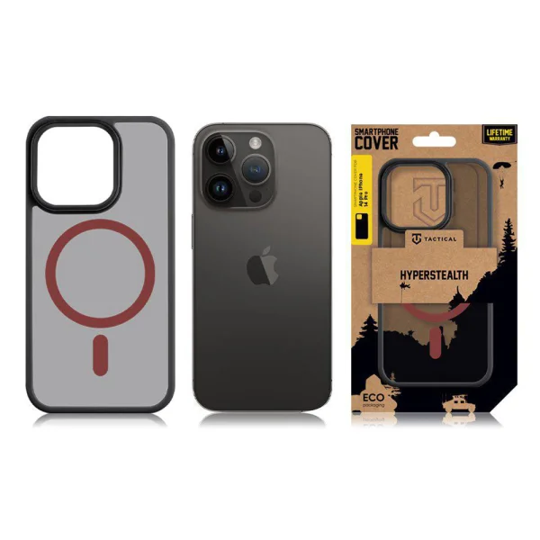 Shockproof case Tactical MagForce Hyperstealth 2.0 for iPhone 14 Pro, Black-red 3