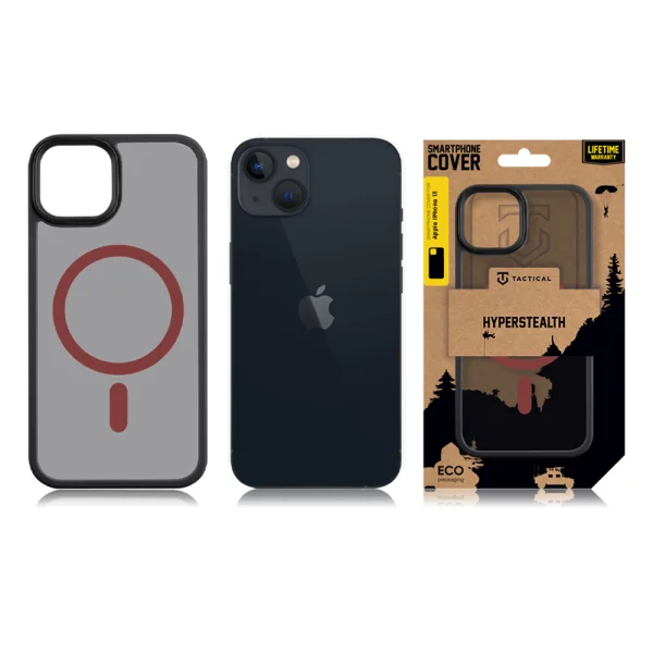 Shockproof Case Tactical MagForce Hyperstealth 2.0 for iPhone 15, Black-red 3