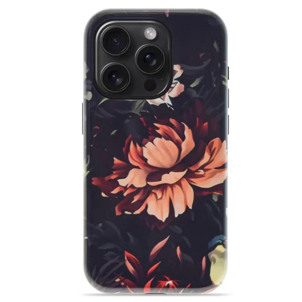 Shockproof case Decor for iPhone 15 Pro, Peony 2